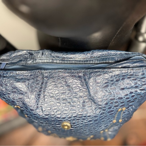 Vintage Handmade Leather Blue Designer Women's Bag - Picture 15 of 15